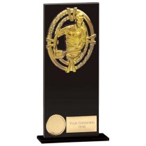 Maverick Fusion Rugby Trophy | Black Glass | 200mm |