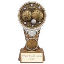 Ikon Tower Lawn Bowls Trophy | Antique Silver & Gold | 150mm | G24