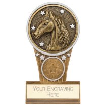 Ikon Tower Equestrian Trophy | Antique Silver & Gold | 125mm | G9