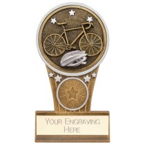 Ikon Tower Cycling Trophy | Antique Silver & Gold | 125mm | G9