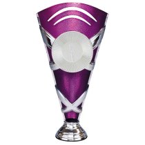 X Factors Silver & Purple Trophy Cup | Heavy Marble Base | 215mm | S7