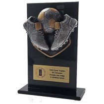 Jet Glass Falcon Football Trophy | 140mm | G25