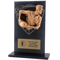 Jet Glass Shield Rugby Male Trophy | 140mm | G25