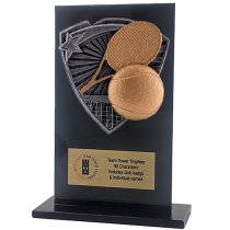Jet Glass Shield Tennis Trophy | 140mm | G25