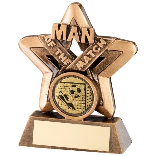Man Of The Match Mini Star Football Trophy | 95mm | G7