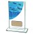 Colour Curve Swimming Jade Glass Trophy | 140mm |  - CR4828A