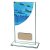 Colour Curve Swimming Jade Glass Trophy | 160mm |  - CR4828B