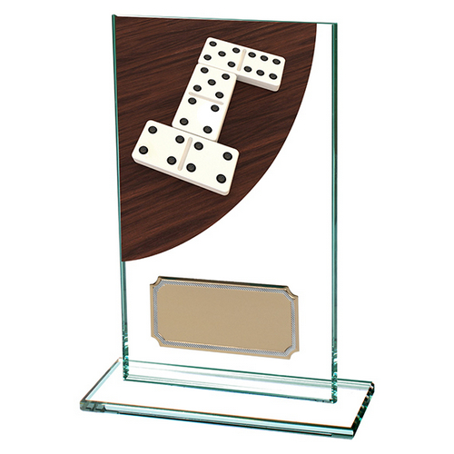 Colour Curve Dominoes Jade Glass Trophy | 140mm |