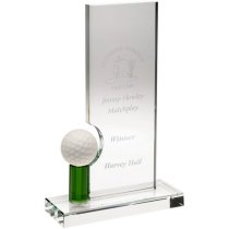 Fairway Tee Crystal Golf Trophy |10mm thick | 222mm |