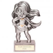 Superhero Female Trophy | Antique Silver | 100mm | G5