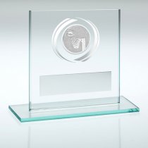 Jade/Silver Glass Netball Trophy | 83mm