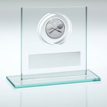 Jade/Silver Glass Squash Trophy | 83mm