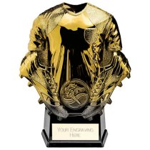 Invincible Heavyweight Rugby Shirt Trophy | Gold and Carbon Black | 120mm |