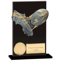 Euphoria Hero Glass Rugby Trophy | Jet Black | 125mm |