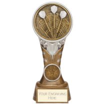Ikon Tower Darts Trophy | Antique Silver & Gold | 175mm | G24