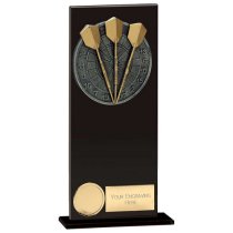 Euphoria Hero Glass Darts Trophy | Jet Black | 200mm |