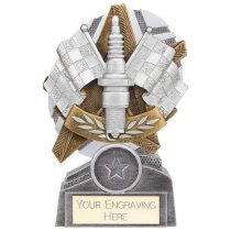 The Stars Motorsport Spark Plaque Trophy | Silver & Gold | 130mm | G9