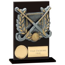 Euphoria Hero Field Hockey Glass Trophy | Jet Black | 125mm |