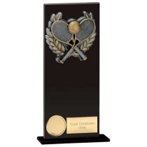 Euphoria Hero Crystal Tennis Trophy | Jet Black | 200mm |