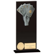 Euphoria Hero Cards Poker Glass Trophy | Jet Black | 200mm |
