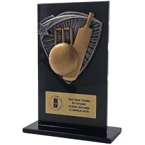 Jet Glass Shield Cricket Trophy | 140mm | G25