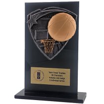 Jet Glass Shield Basketball Trophy | 140mm | G25
