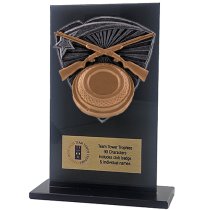 Jet Glass Shield Clay Shooting Trophy | 140mm | G25