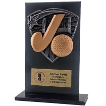 Jet Glass Shield Hockey Trophy | 140mm | G25