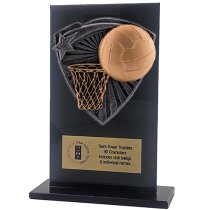 Jet Glass Shield Netball Trophy | 140mm | G25
