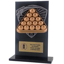 Jet Glass Shield Pool/Snooker Trophy | 140mm | G25