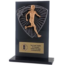 Jet Glass Shield Female Runner Trophy | 140mm | G25