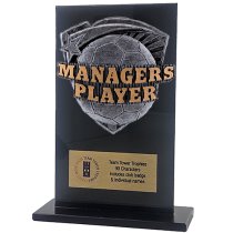 Jet Glass Shield Football Managers Player Trophy | 140mm | G25