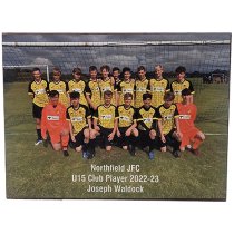 Squad Shot Contemporary Football Trophy | Light Oak | 160 x 120mm